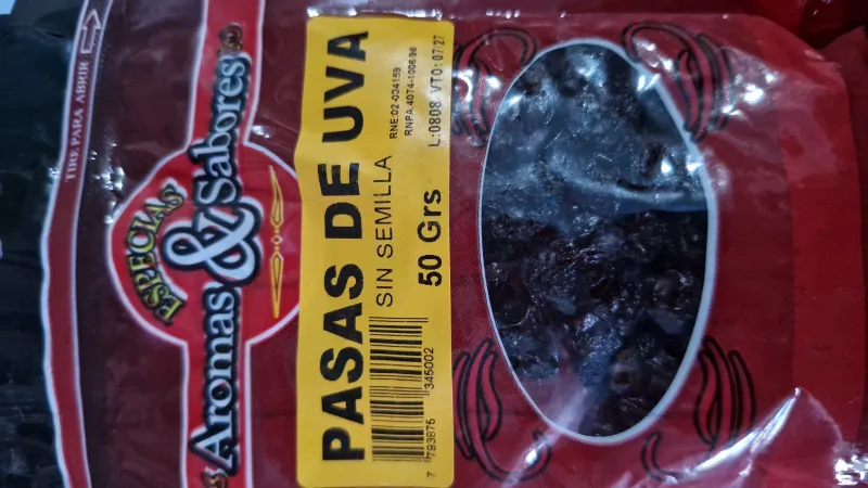 Pasas de uva Aromas y Sabores
